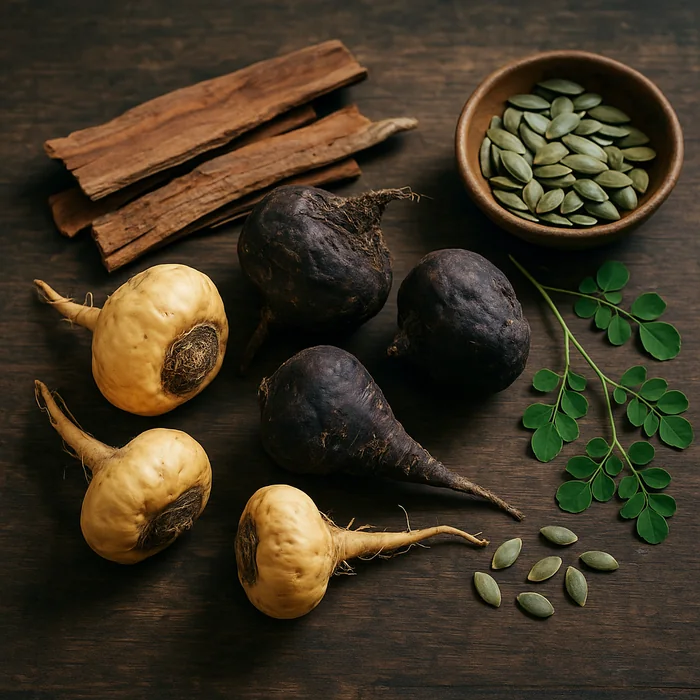 Maca andina, uña de gato, chanca piedra y semillas de calabaza, ingredientes peruanos de Broten